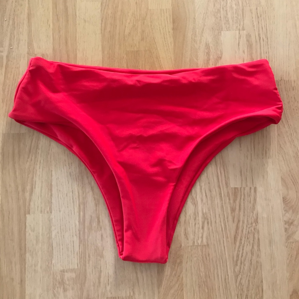 Bright red bikini bottoms